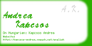 andrea kapcsos business card